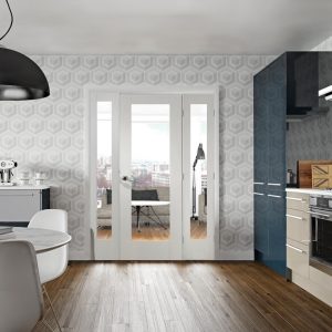 Easi-Frame with White Primed (CLEAR GLASS) Pattern 10 Doors and Side Panels - XL